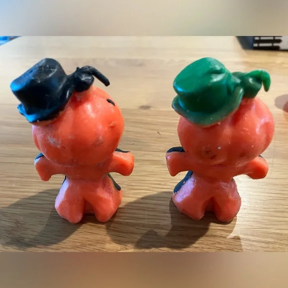 Vintage Halloween Pumpkin Figurine Candles - Picture 2 of 8